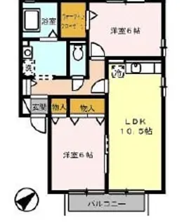 プリムヴェール B【2階】の間取り