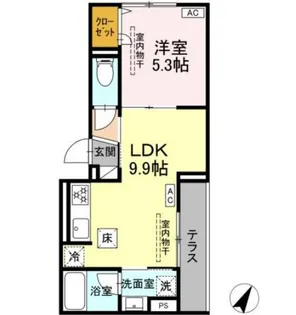 ドムスクレスト南林間【3階】の間取り