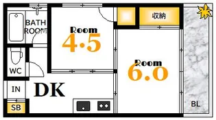 広島県広島市中区大手町3【マンション】の間取り
