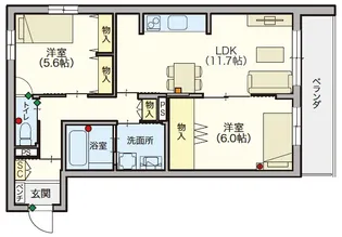 (シニア限定)コンフォートレジデンス武蔵浦和【1階】の間取り