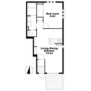 東京都目黒区柿の木坂2【アパート】の間取り