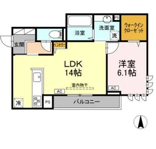 セレスティア開成A・B【2階】の間取り