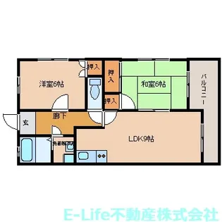 ポリアス京塚【3階】の間取り