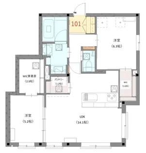 ラ メゾン ド ヴァンクール【1階】の間取り