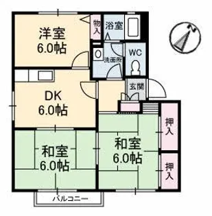 ディアス藤井【1階】の間取り