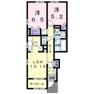 ウッドスプリング有田【1階】の間取り