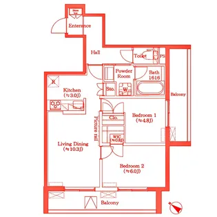 フィカーサ横浜【3階】の間取り