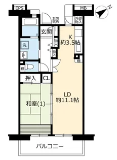 URアミティ八千代台【5階】の間取り