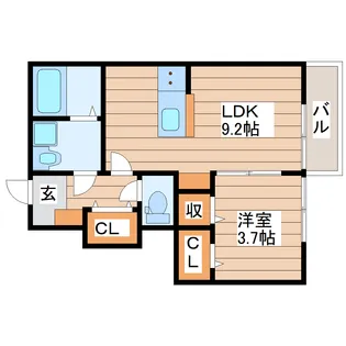 プランドール雷神【1階】の間取り