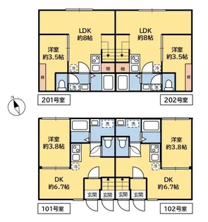 グランテラス八柱【2階】の間取り