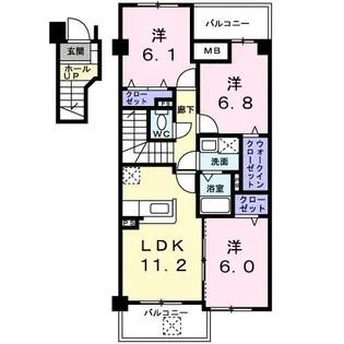 アビタシオン ラフィネ【2階】の間取り