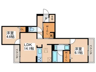 スペチアーレ背戸口【3階】の間取り