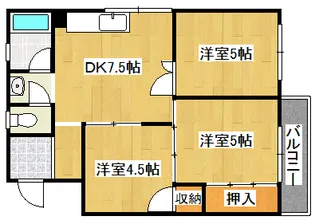平野ハイツ【4階】の間取り