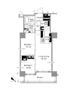 パークアクシス日本橋浜町【5階】の間取り