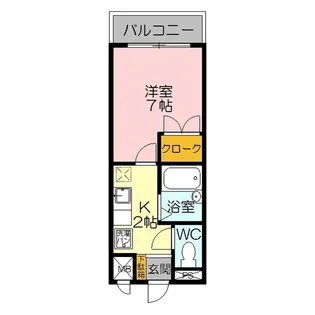 マイン・ディユ・ウエルス【2階】の間取り