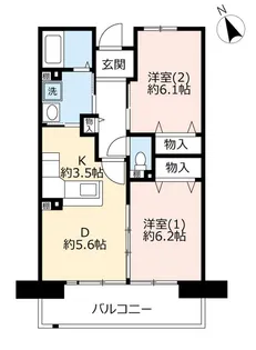 UR浜甲子園さくら街【3階】の間取り