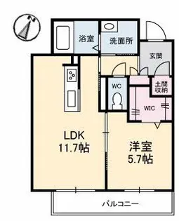 ソルブライト A棟【2階】の間取り