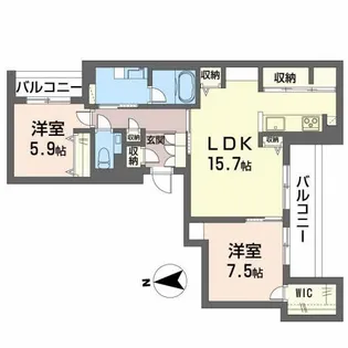 カーサ・カリダ【3階】の間取り
