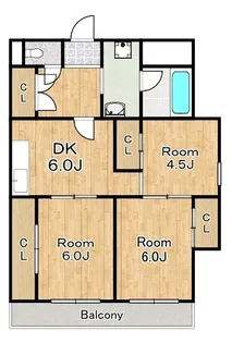 グリーンパークハイツ【4階】の間取り