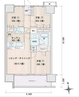 エスティメゾン豊洲レジデンスB【5階】の間取り