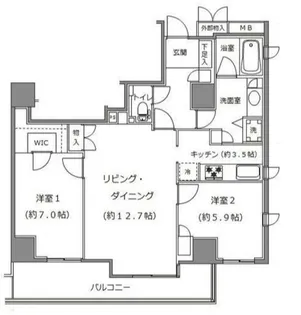 ソプラタワー【7階】の間取り