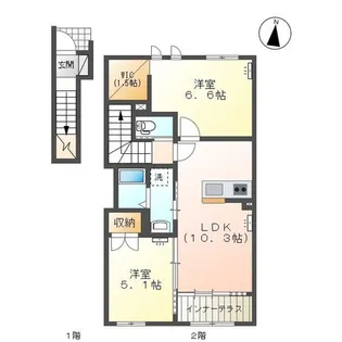 サークルコートIII B【2階】の間取り