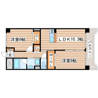 カーレヂ三浦II【9階】の間取り