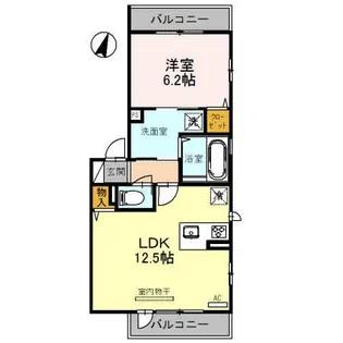ヴィレッジ柿乃木【3階】の間取り