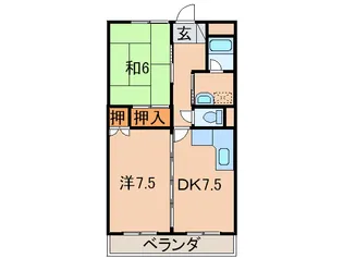ハイツユニゾン【1階】の間取り