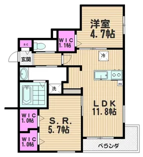 【へーベルメゾン】ドミール シャルマン【2階】の間取り