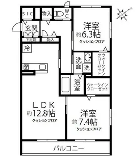 ラディーチェB【1階】の間取り