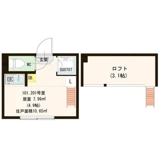 ハーモニーテラス中落合【2階】の間取り