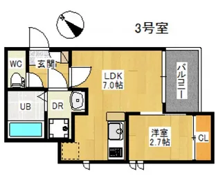 Regalest 舟入【3階】の間取り