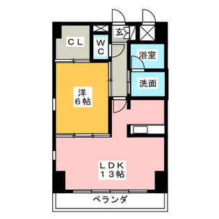 グローリアン野並【5階】の間取り
