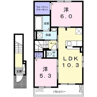 シャンパーニュ・アベニュー D【2階】の間取り