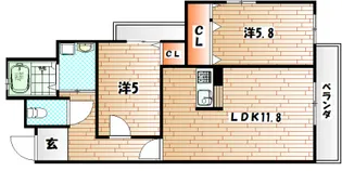 アドヴァンスコート到津の森【3階】の間取り