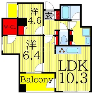 デュエット北千住セレナ【5階】の間取り