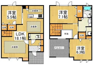 リンジュドゥプリムF【2階】の間取り