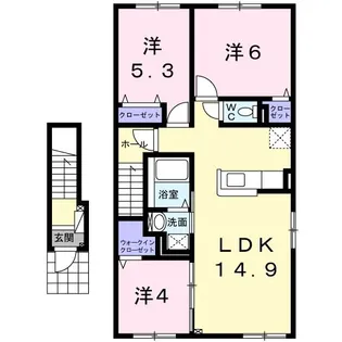 クレインB【2階】の間取り