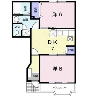 カサ・ブランカB【1階】の間取り