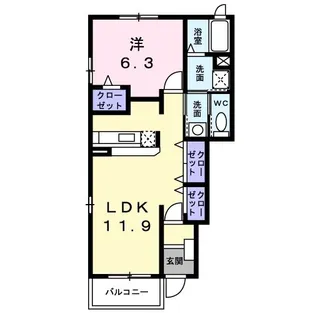メゾン・ド・フルール I【1階】の間取り