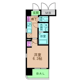 エス・キュート上本町イースト【5階】の間取り