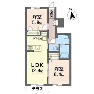 プロヌーブ南小泉【1階】の間取り