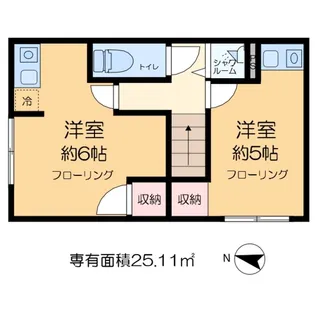 鳥海荘【2階】の間取り