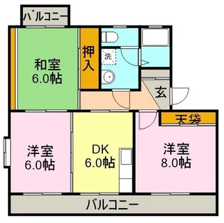 メゾンポワール【3階】の間取り