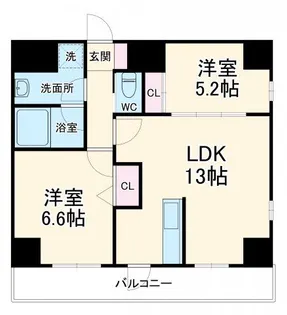 旭ビル サンライズレジデンス【6階】の間取り