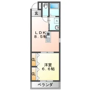 Kukulu EXE 古市【3階】の間取り