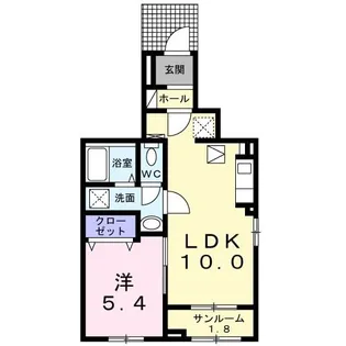 ミル・クレイン I【1階】の間取り