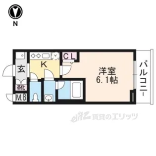 エステムコート京都西院【7階】の間取り