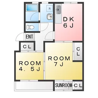 第2和同マンション【4階】の間取り